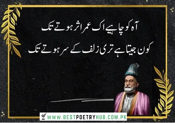 Mirza Ghalib Poetry in Roman Urdu & Hindi For Social Media DP